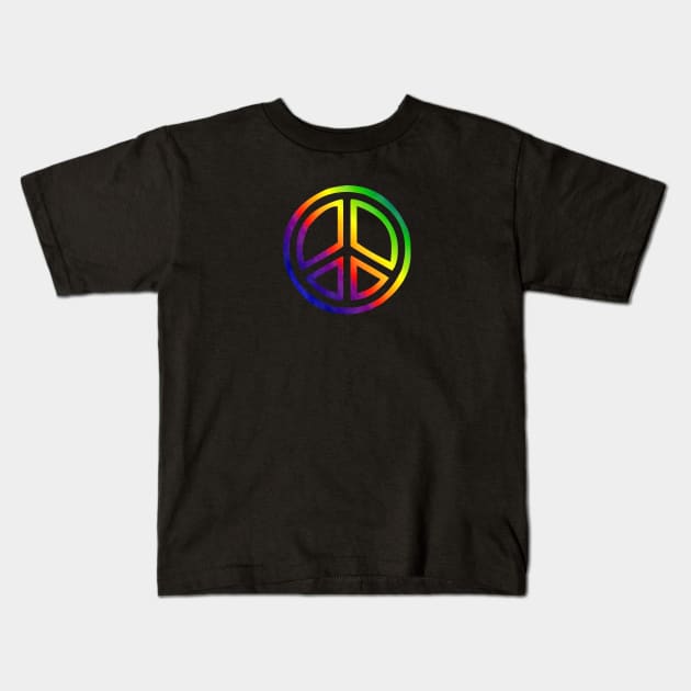 Rainbow Peace Sign Kids T-Shirt by eesomebysrishti